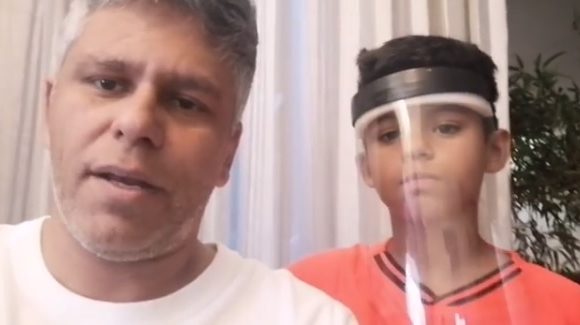 Doação de FaceShield –  Sr Rodrigo Soares Nascimento e seu Filho Arthur Pereira Nascimento