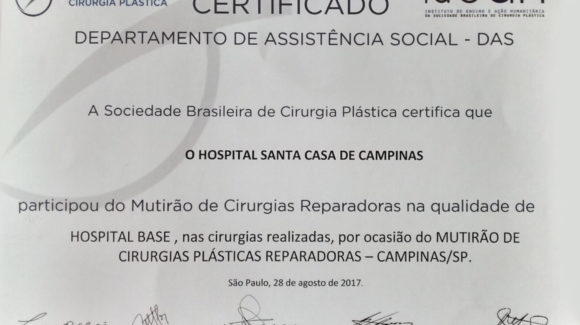 Mutirão de Cirurgias Plásticas Reparadoras – Departamento de Cirurgia Plástica da IMC